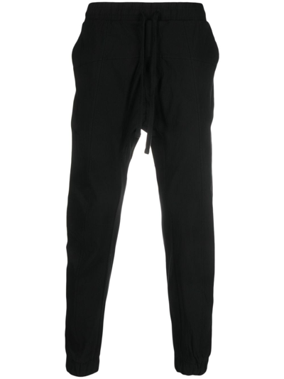 Shop Thom Krom Drawstring Tapered Trousers In Black