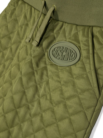 Moschino Matelassé-effect Track Pants In Green