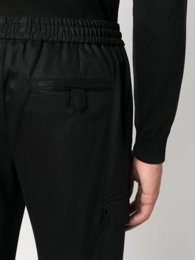 Pt Torino Cargo-pocket Tapered Trousers In Black