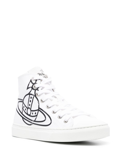 Shop Vivienne Westwood Orb-print High-top Sneakers In White