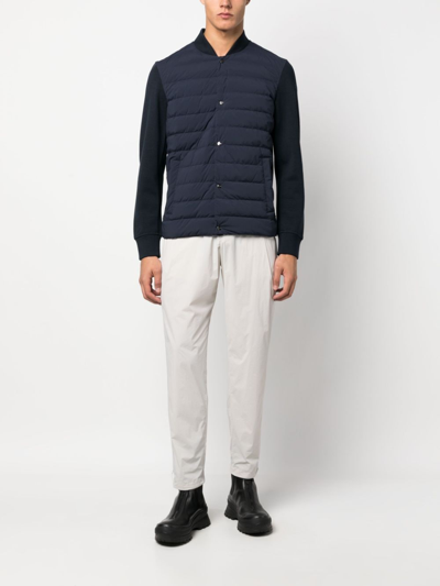 Herno Contrasting-sleeves Padded Jacket In Blue