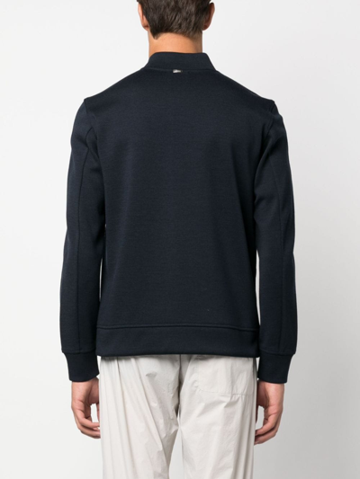 Herno Contrasting-sleeves Padded Jacket In Blue