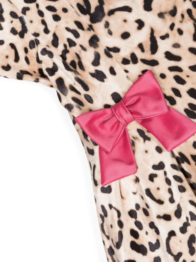 Shop Colorichiari Leopard-print Flared Dress In Brown