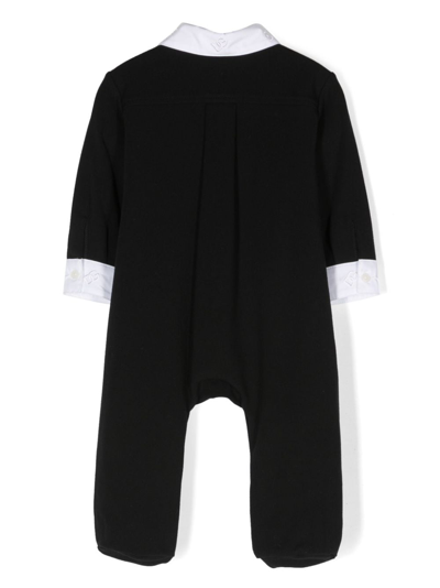 Dolce & Gabbana Logo-embroidered Bow-tie Pyjama In Black