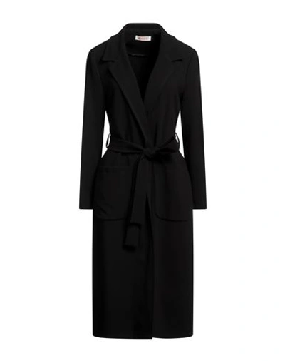 Shop Kontatto Woman Overcoat Black Size S Polyester, Viscose, Elastane