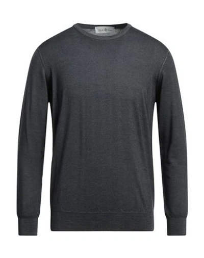 Shop Della Ciana Man Sweater Steel Grey Size 42 Merino Wool