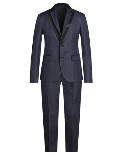 Shop Valentino Garavani Man Suit Midnight Blue Size 44 Wool, Silk