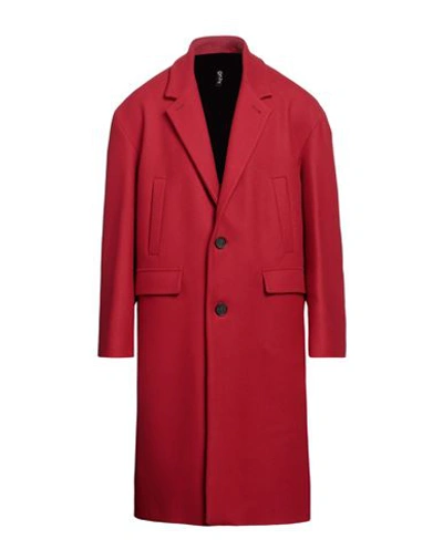 Shop Hevo Hevò Man Coat Red Size 40 Pure Virgin Wool Iws, Polyamide