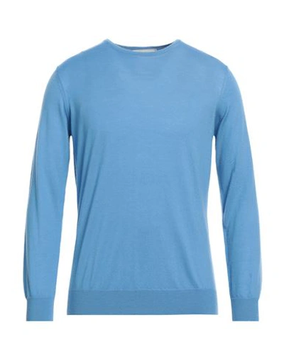 Shop Della Ciana Man Sweater Sky Blue Size 46 Merino Wool