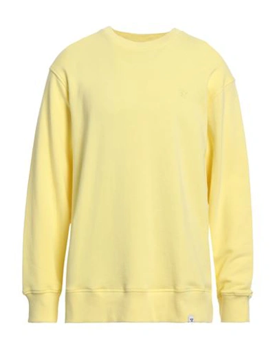 Shop Woc Writing On Cover Man Sweatshirt Yellow Size Xl Cotton