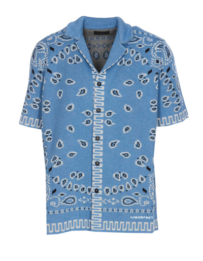 Shop Alanui Bandana Piquet Shirt In Blue