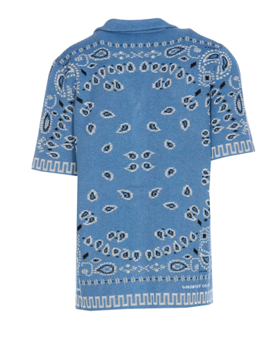 Shop Alanui Bandana Piquet Shirt In Blue