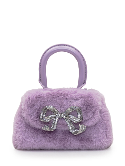 Self-portrait Fluffy Bow Microbag In Lilac