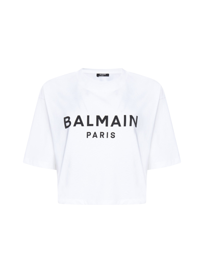 Shop Balmain T-shirt In Blanc Noir