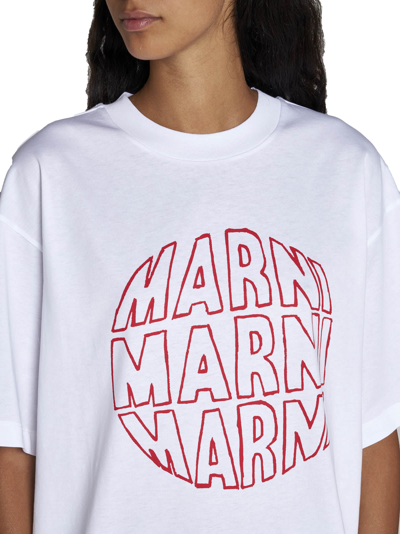 Shop Marni T-shirt In Lily White