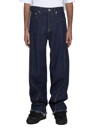 Shop Lanvin Jeans In Navy Blue