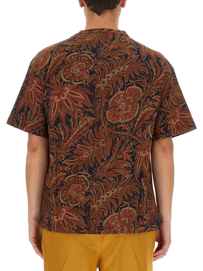 Shop Etro Floral Print T-shirt In Blu