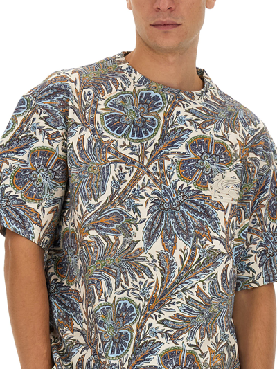 Shop Etro Floral Print T-shirt In Bianco