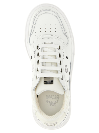 Shop Mcm Skyward Sneakers In White