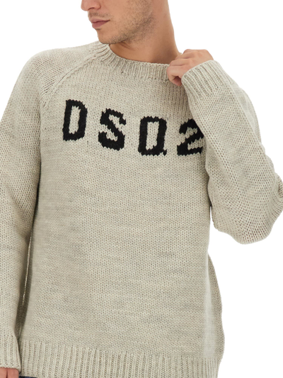 Shop Dsquared2 Jersey With Logo In Cipria