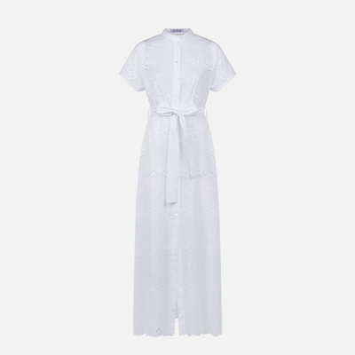 Mc2 Saint Barth Woman White Sangallo Dress Keira In White