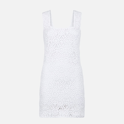 Shop Mc2 Saint Barth Woman White Crochet Dress