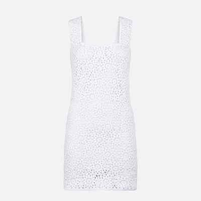 Mc2 Saint Barth Crochet White Woman Dress In White