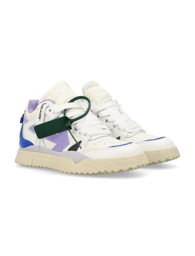 Shop Off-white Midtop Sponge Sneakers In White/lilac