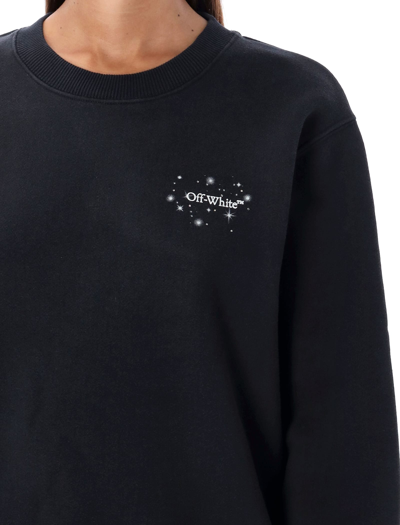 Shop Off-white Bling Stars Arrow Casual Crewneck In Black/white