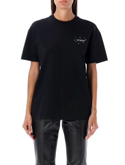 Shop Off-white Bling Stars Arrow Casual T-shirt In Black/white