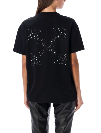 Shop Off-white Bling Stars Arrow Casual T-shirt In Black/white