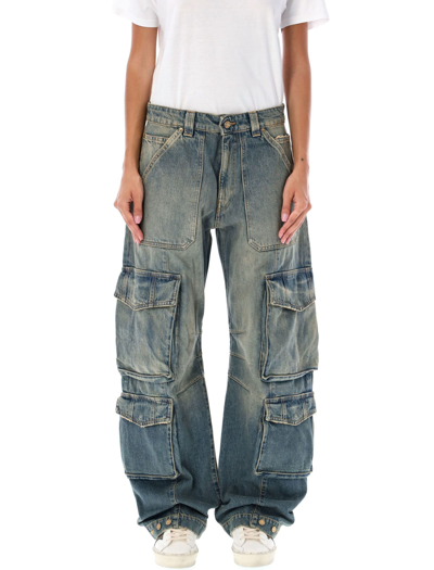 Shop Golden Goose Denim Cargo Pockets Jeans In Blue