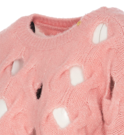 Shop Pinko Perforated Sweater In Pink