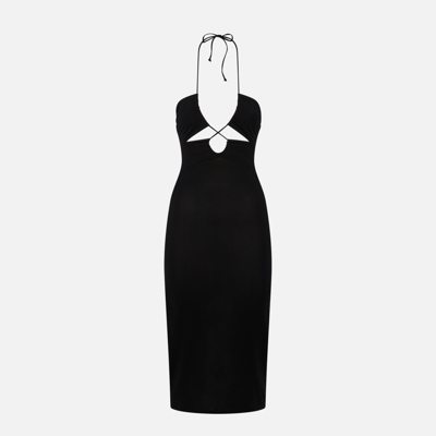 Shop Mc2 Saint Barth Longuette Black Cutout Black Dress Farah