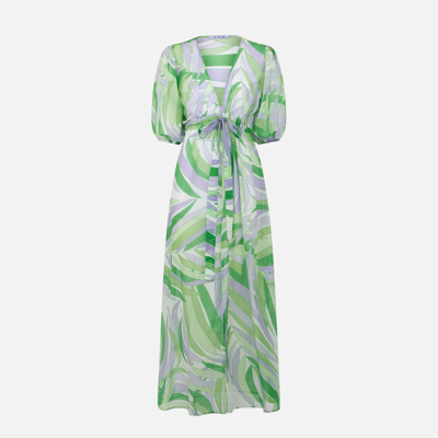 Mc2 Saint Barth Bliss Botanical-print Dress In Green