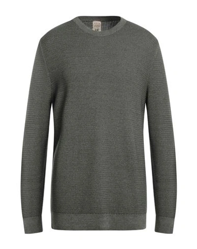Shop H953 Man Sweater Military Green Size 44 Merino Wool