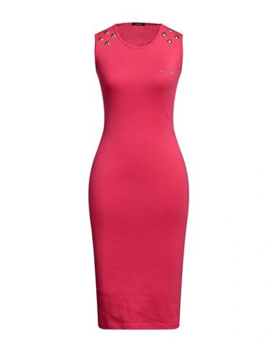 Shop Mangano Woman Midi Dress Fuchsia Size 4 Cotton In Pink
