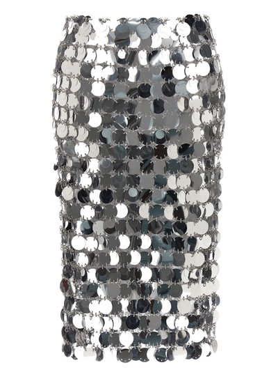 Shop Rabanne Maxi Sequin Skirt Skirts In Silver