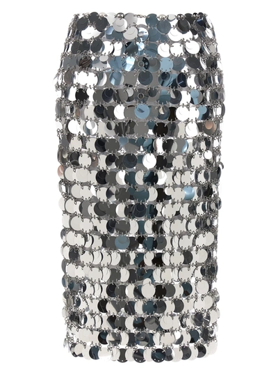 Shop Rabanne Maxi Sequin Skirt Skirts In Silver