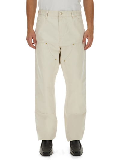 Shop Carhartt Double Knee Pant In Bianco