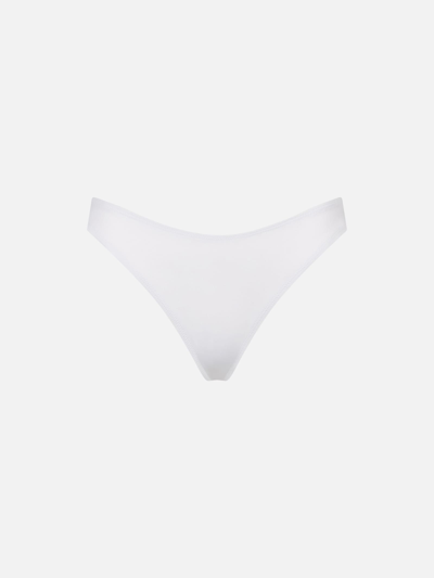 Mc2 Saint Barth White Ribbed Cheeky Swim Briefs In White