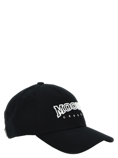 Shop Moose Knuckles Varsity Logo Baseball Cap In White/black