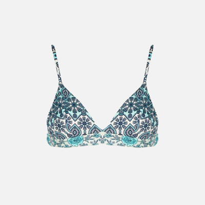 Mc2 Saint Barth Woman Triangle Top With Print In Green