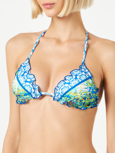 Mc2 Saint Barth Woman Triangle Top Swimsuit With Flower Print