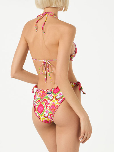 Mc2 Saint Barth Woman Swim Briefs With Ikat Print In Pink