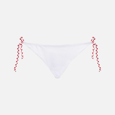 Shop Mc2 Saint Barth Woman Swim Briefs With I Love St. Barth Embroidery In White