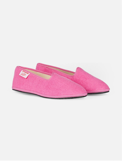 Shop Mc2 Saint Barth Woman Pink Terry Slipper Loafer My Chalom Special Edition