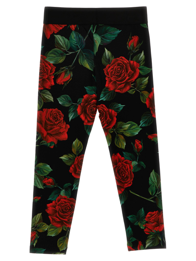 Shop Dolce & Gabbana Rose Leggings In Multicolor