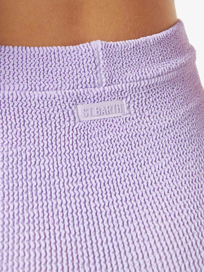 Mc2 Saint Barth Woman Lilac Crinkle Mini Skirt In Pink