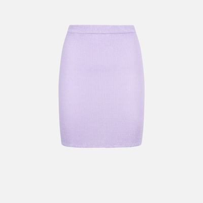 Mc2 Saint Barth Woman Lilac Crinkle Mini Skirt In Pink